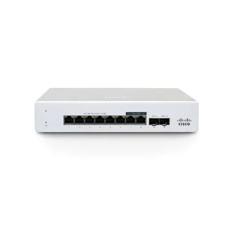 Switch Cisco Meraki MS130-8X - 6x GbE RJ45, 2x GbE 2.5GHz, 2x GbE SFP+, PoE 120W - PN: MS130-8X-HW