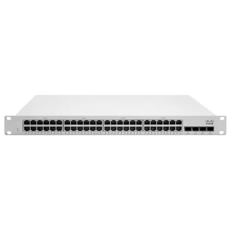 Switch Cisco Meraki MS250-48 - 48x GbE RJ45 e 4x GbE SFP+, 1x Interface GbErenciamento, 2x Stack Port - PN: MS250-48-HW