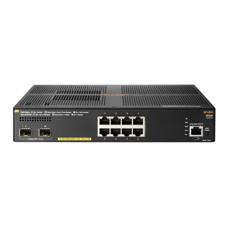 Switch HPE Aruba Networking 2930F - 8x GbE RJ45, PoE+ 2SFP+ - PN: JL692A